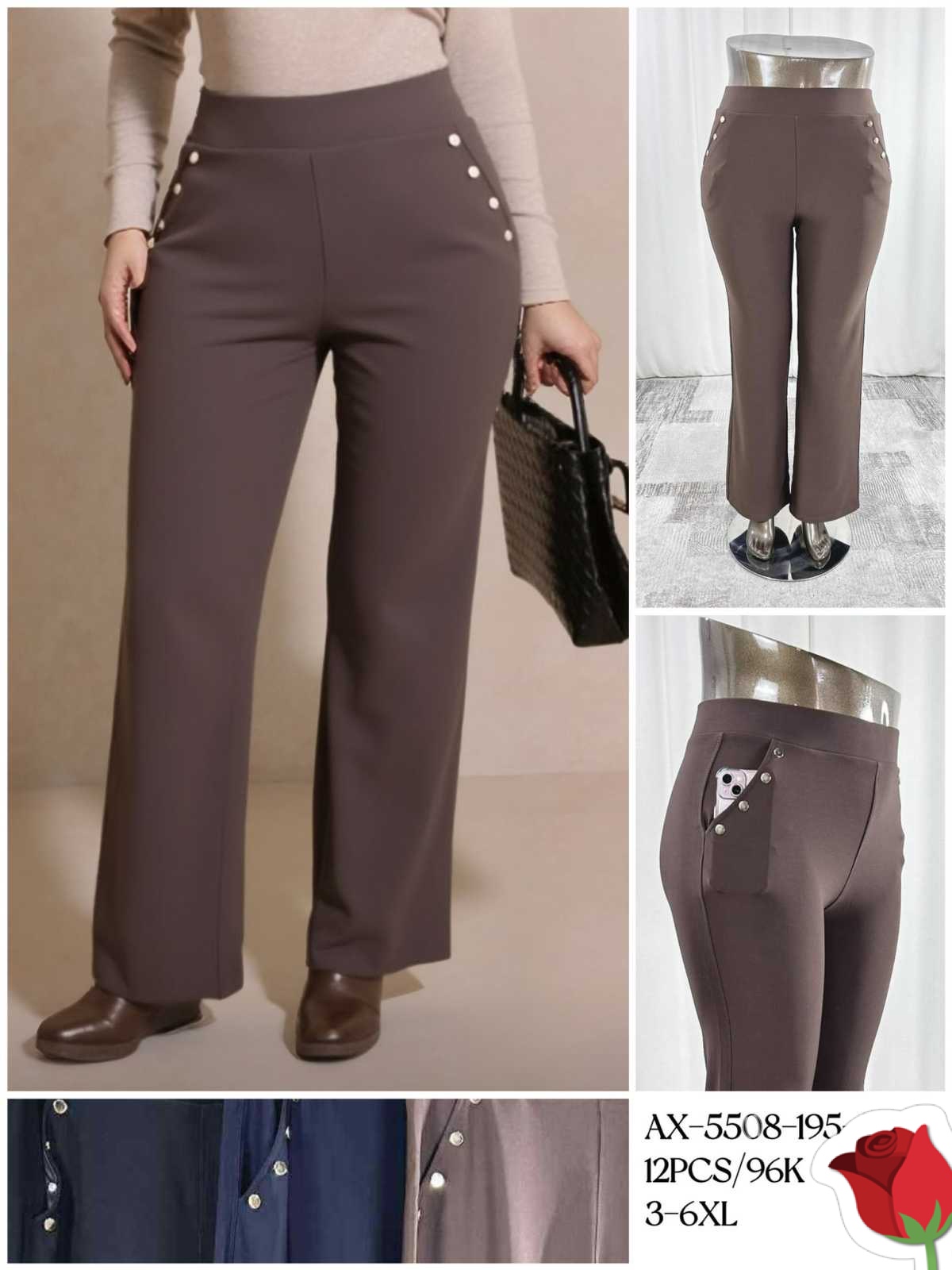 Spodnie Damskie , Size 3-6xl,paczka 12szt ,mix kolor