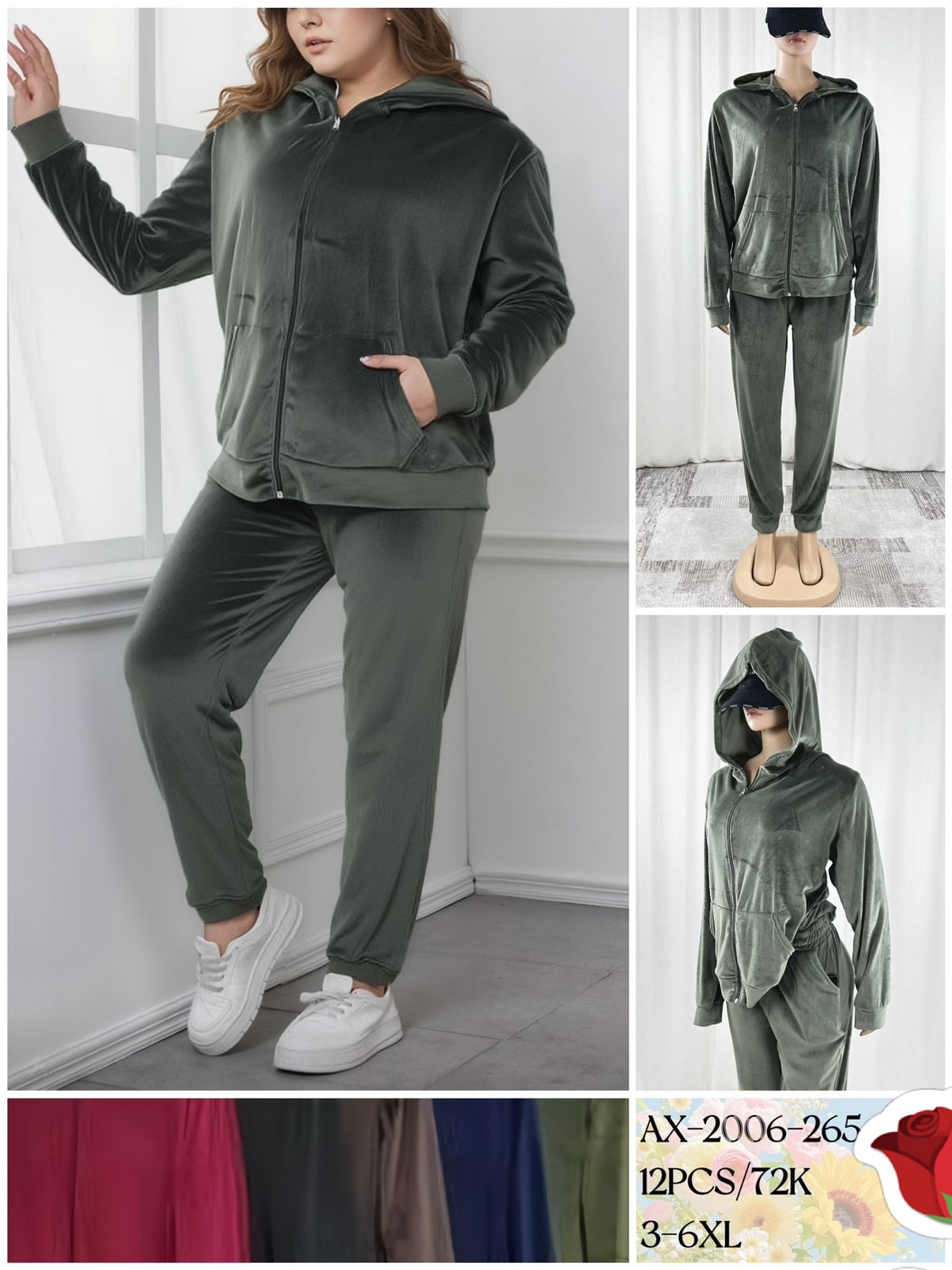 Komplety Damskie , Size 3xl-6xl,paczka 12szt ,mix kolor