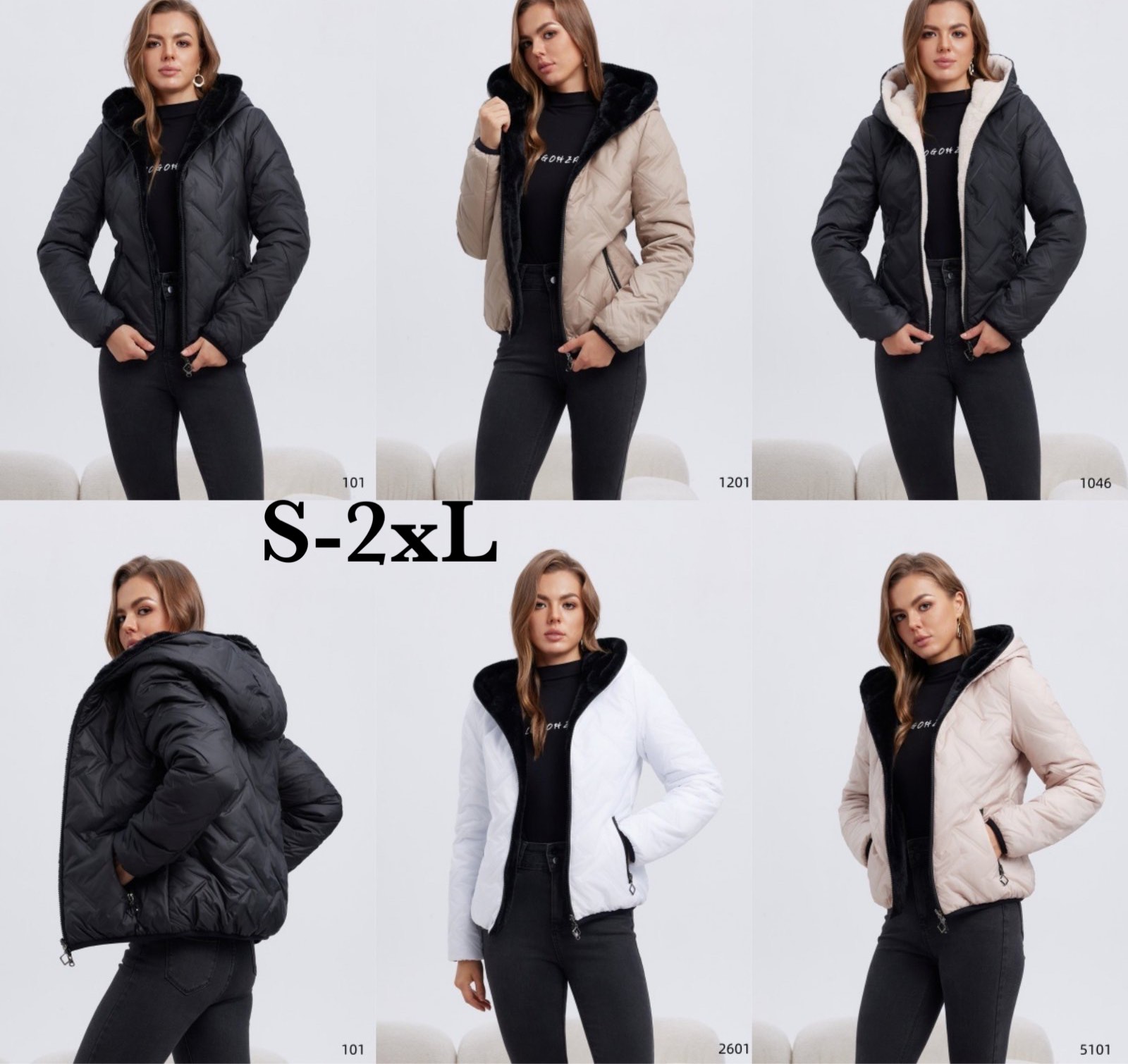 Kurtki Damskie , Size s-2xl,paczka 5szt ,1kolor