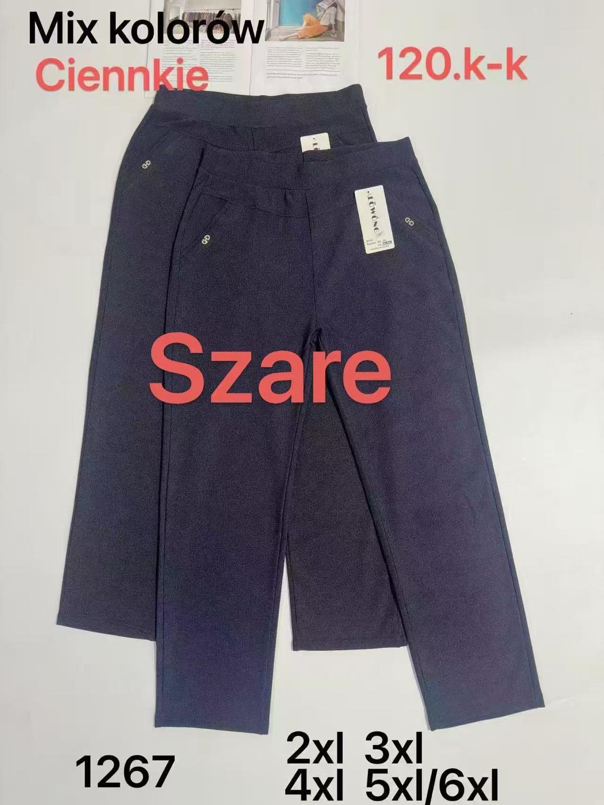 Spodnie Damskie Włoskie , Size 2xl-6xl, paczka 12szt ,mix kolor