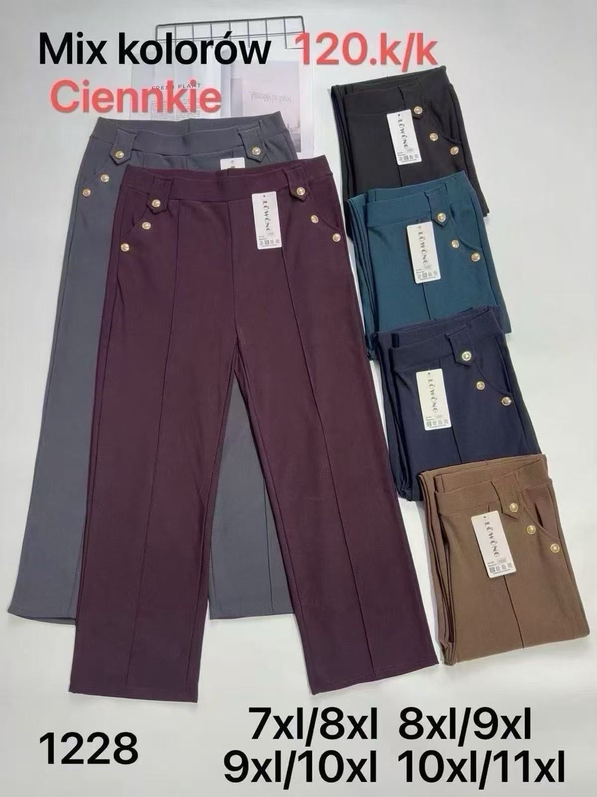 Spodnie Damskie Włoskie , Size 7/8xl-10/11xl, paczka 12szt ,mix kolor