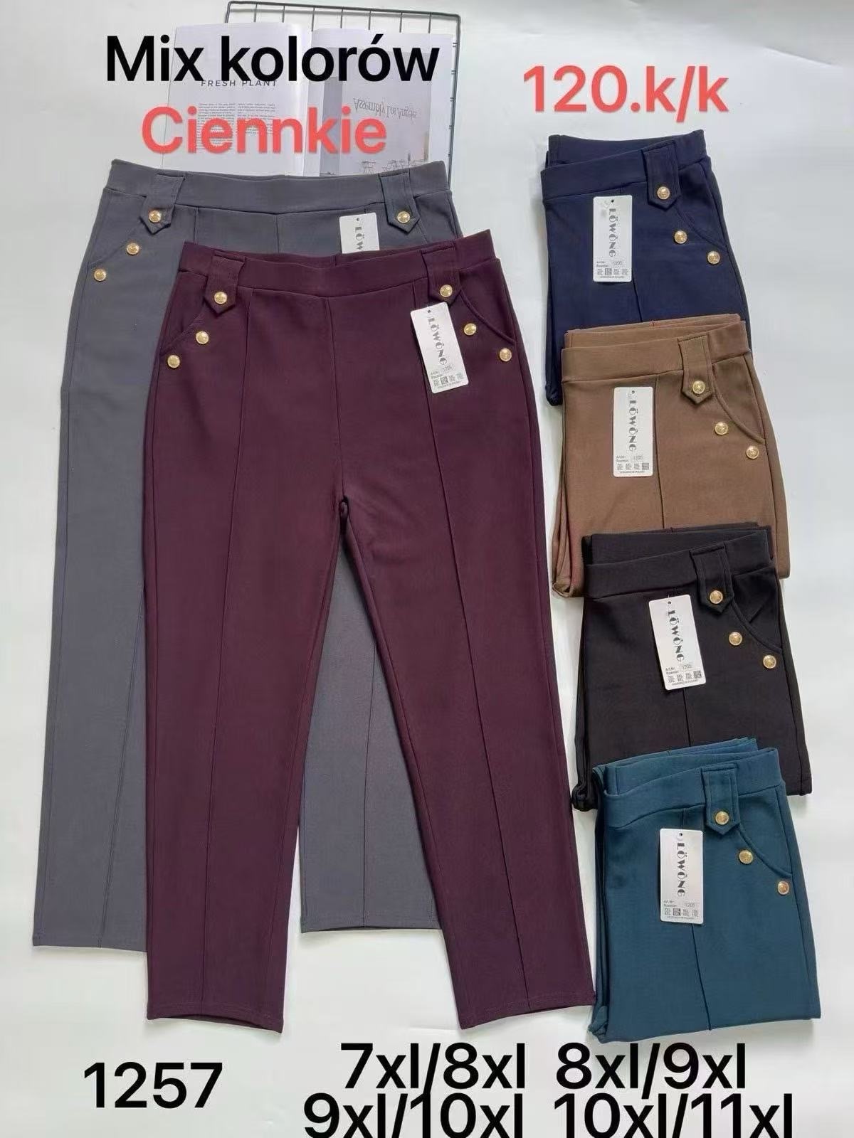 Spodnie Damskie Włoskie , Size 7/8xl-10/11xl, paczka 12szt ,mix kolor