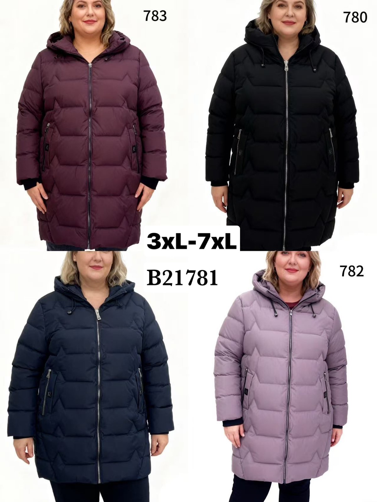 Kurtki Damskie , Size 3-7xl,paczka 5szt ,1kolor