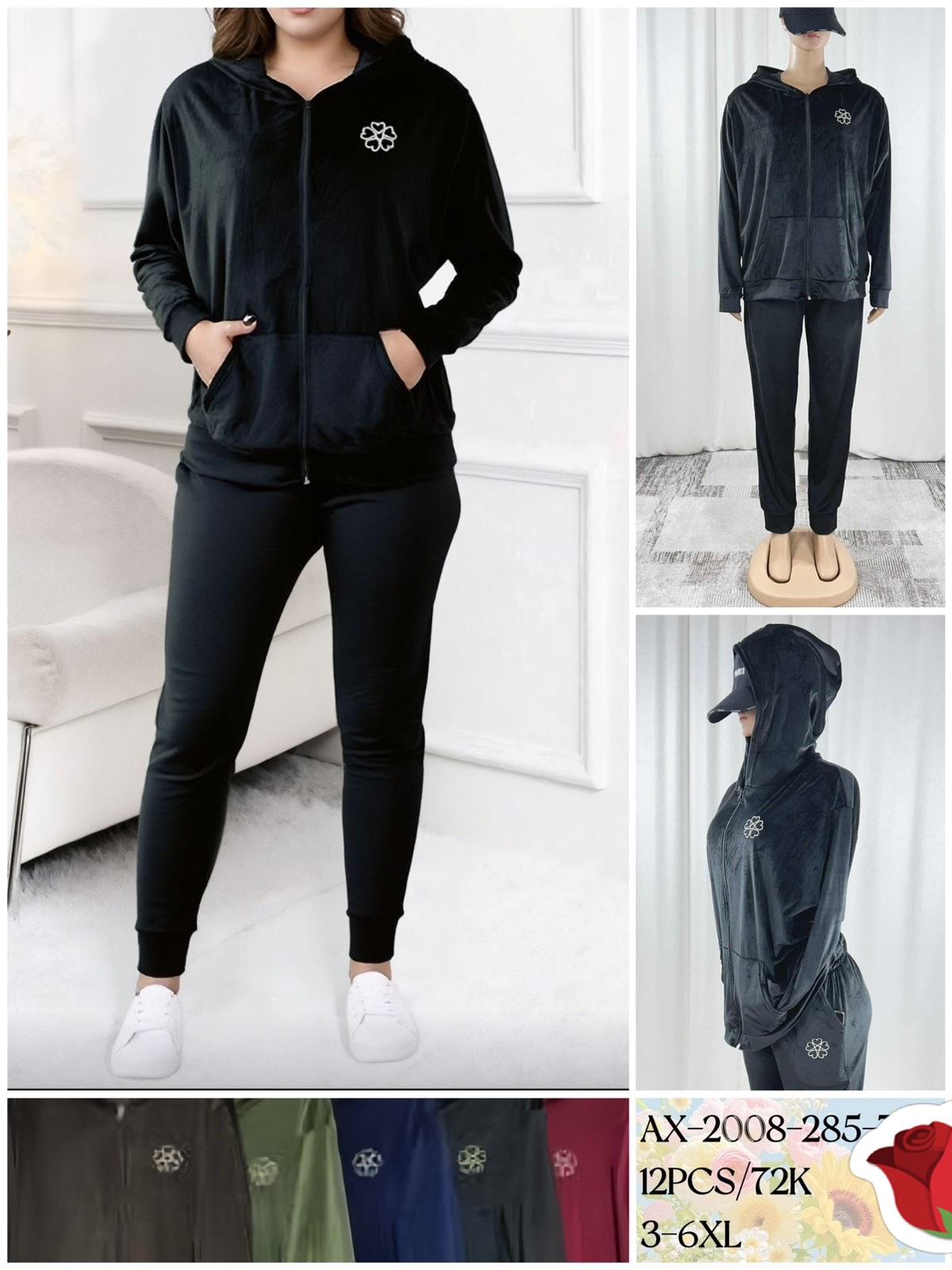 Komplety Damskie , Size 3xl-6xl,paczka 12szt ,mix kolor