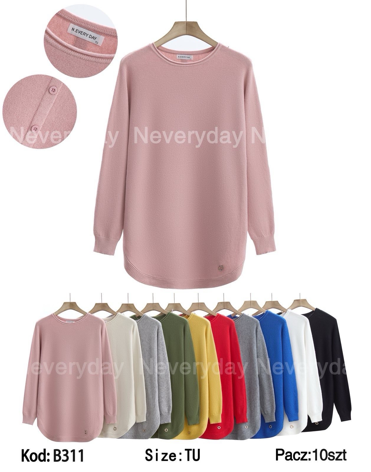 Swetry damskie ,size uni,paczka 10szt ,mix kolor