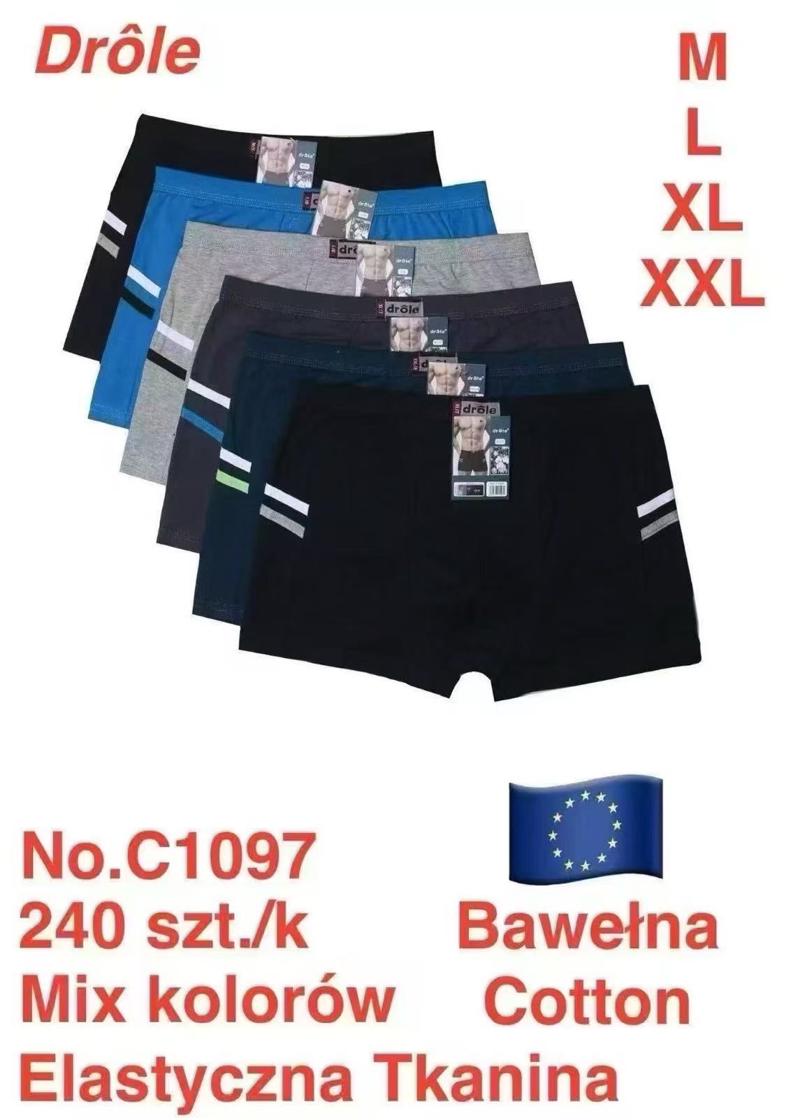 Bokserki MĘSKA size M-2XL,paczka 24szt,mix kolor