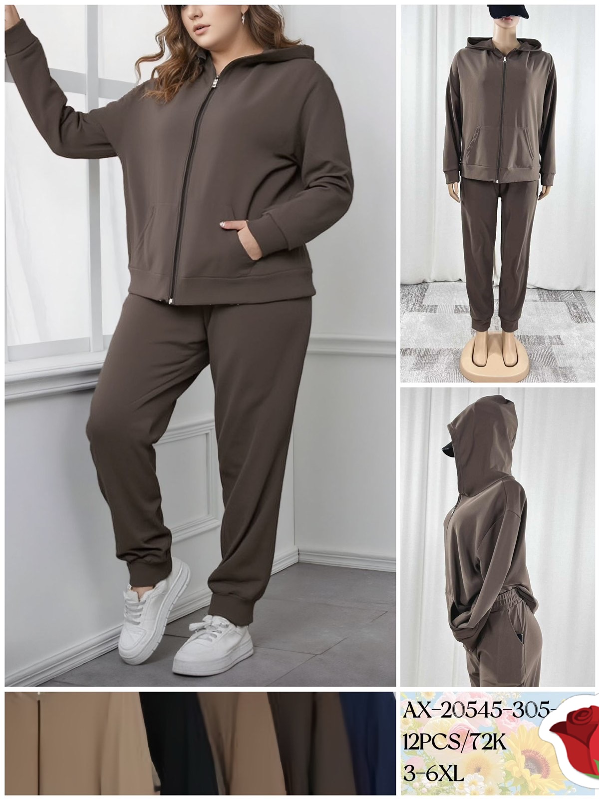 Komplety Damskie , Size 3xl-6xl,paczka 12szt ,mix kolor