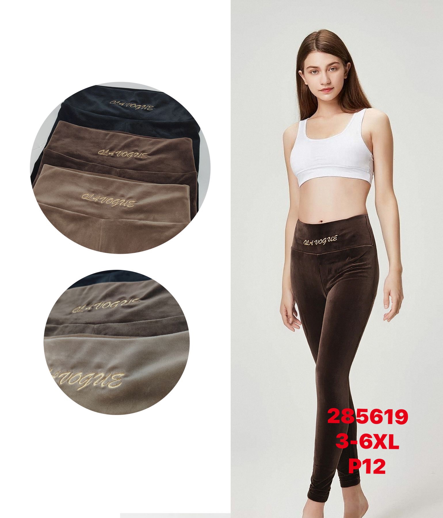 Legginsy Damskie , Size 3-6xl,paczka 12szt ,mix kolor