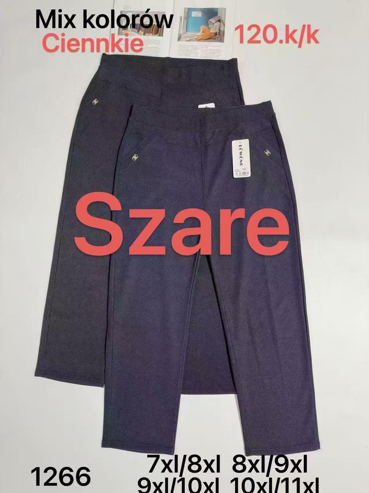 Spodnie Damskie Włoskie , Size 7/8xl-10/11xl, paczka 12szt ,mix kolor
