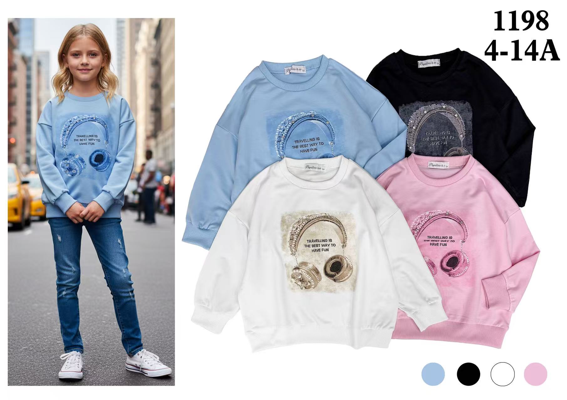 Bluzy DZIECIĘCA ,size 4-14 lat,paczka 24szt ,mix kolor