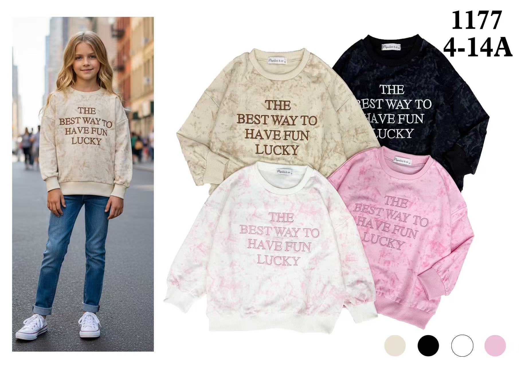 Bluzy DZIECIĘCA ,size 4-14 lat,paczka 24szt ,mix kolor