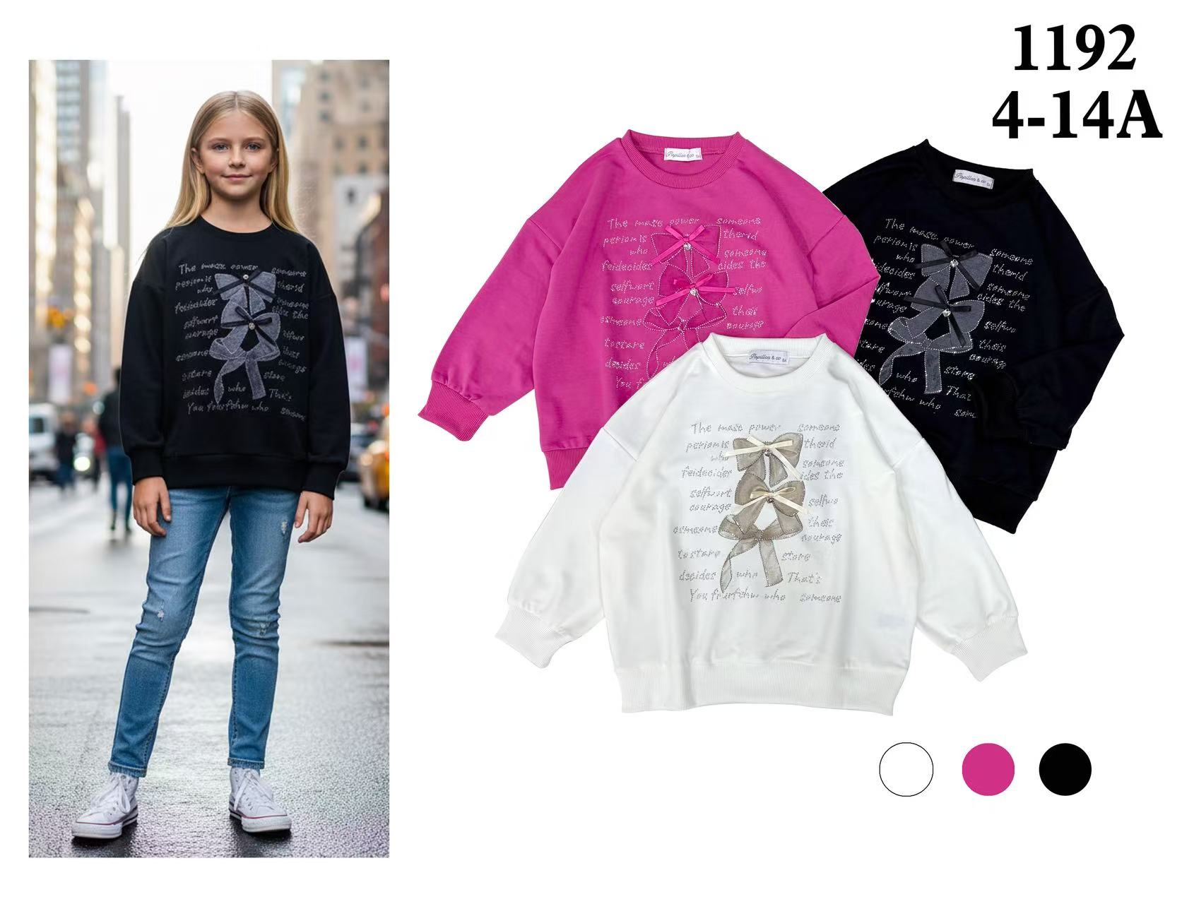 Bluzy DZIECIĘCA ,size 4-14 lat,paczka 18szt ,mix kolor