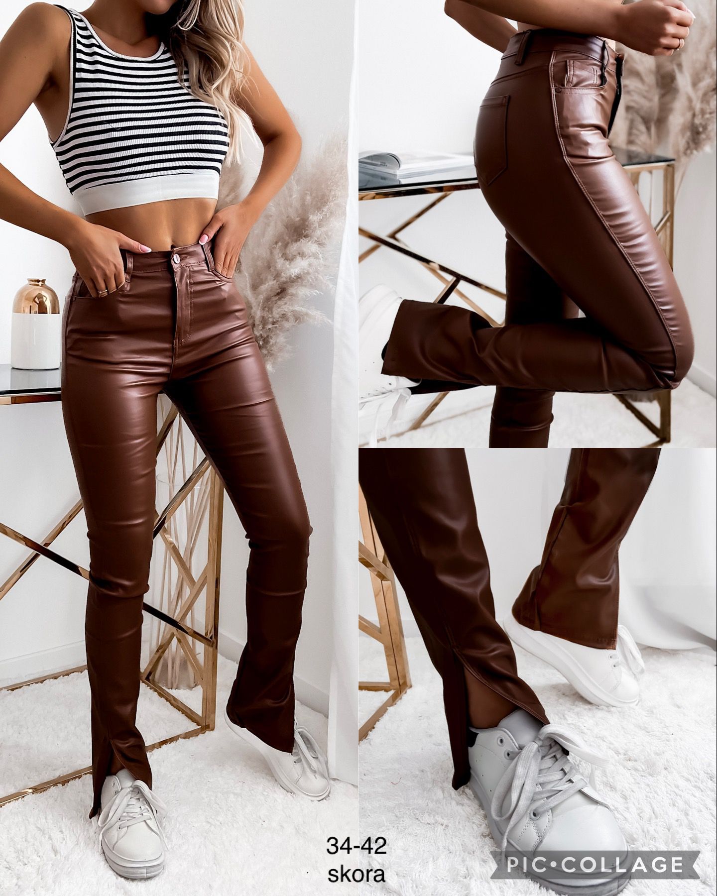 Spodnie skórzane Damskie , Size 32-42,paczka 10szt ,1kolor