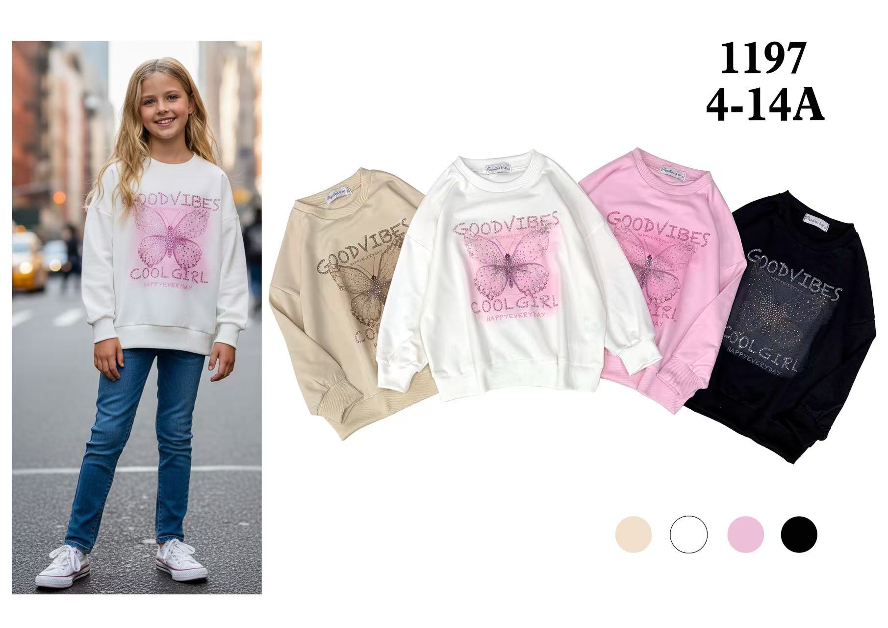 Bluzy DZIECIĘCA ,size 4-14 lat,paczka 24szt ,mix kolor