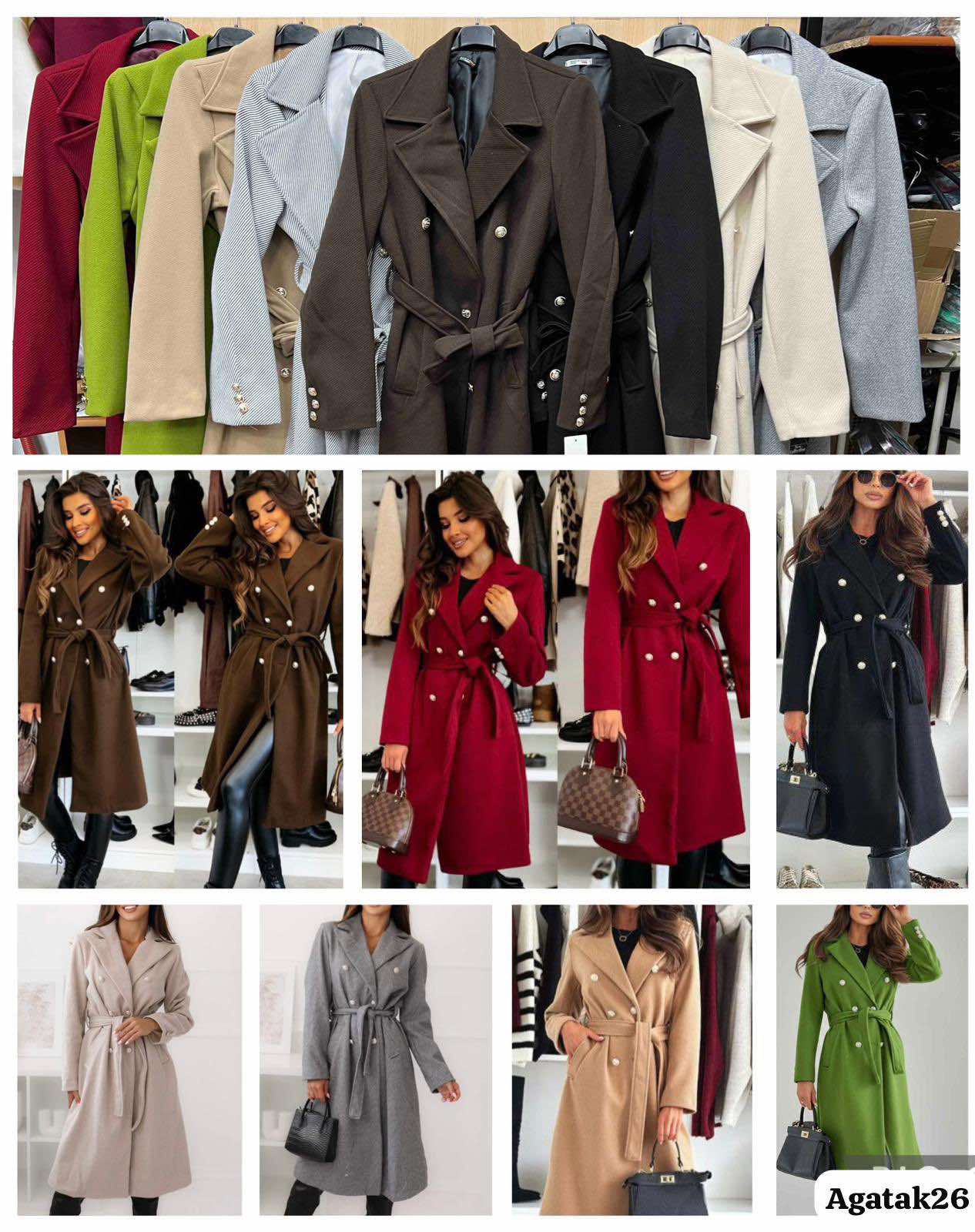 Płaszcz Damskie Włoskie , Size uni, paczka 6szt ,mix kolor