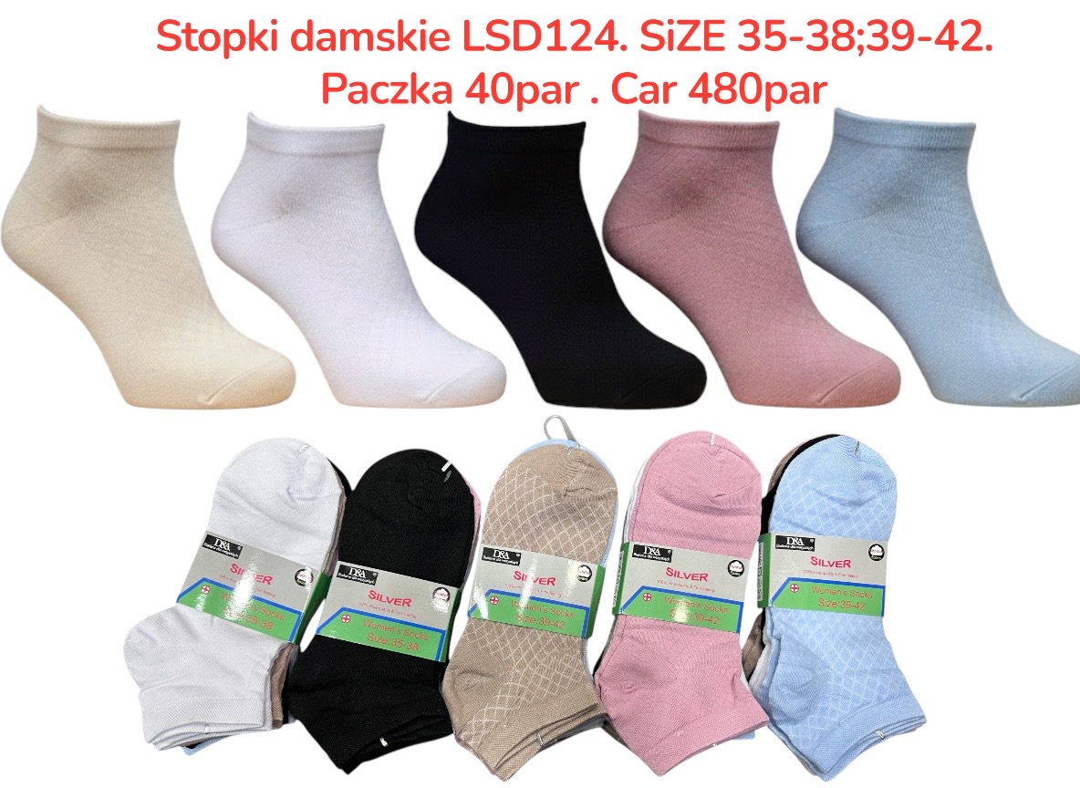 SKARPETY / STOPKI DAMSKIE .SIZE: 35-42, (40PAR/PACZKA) KOLOR JAK NA ZDZIĘCIU