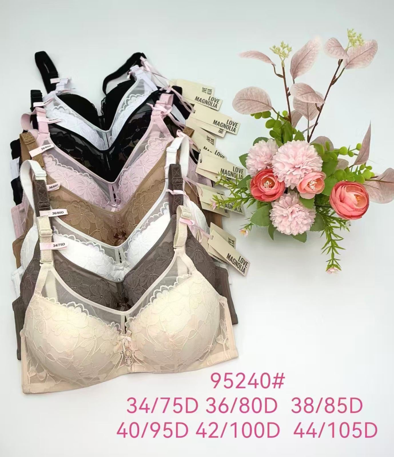 Biustonosz damskie, Miska D 34-44,paczka 6szt ,1kolor