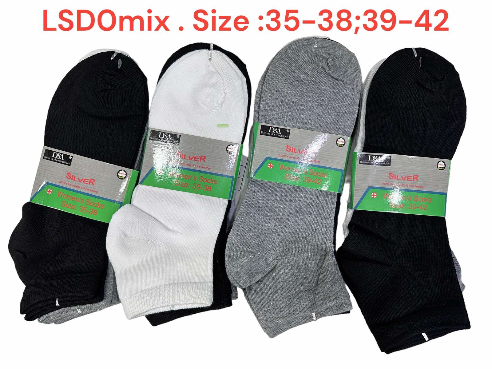 SKARPETY / STOPKI DAMSKIE .SIZE: 35-42, (40PAR/PACZKA) KOLOR JAK NA ZDZIĘCIU