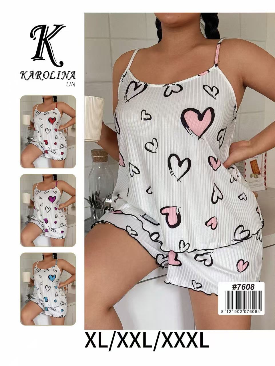 Piżama damskie ,size XL-3XL,paczka 12szt ,mix kolor