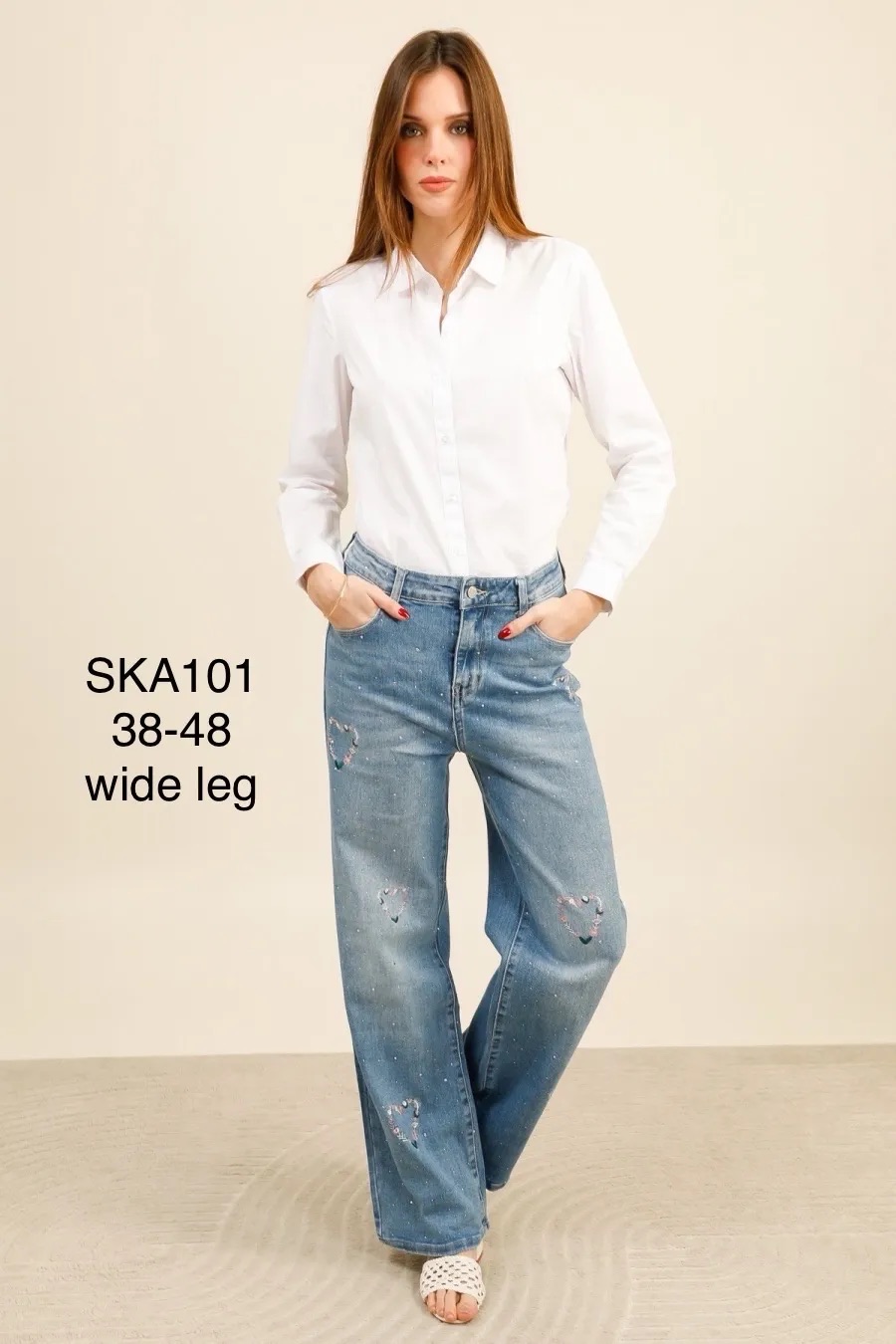 Jeansy Damskie , Size 38-48,paczka 10szt ,1kolor