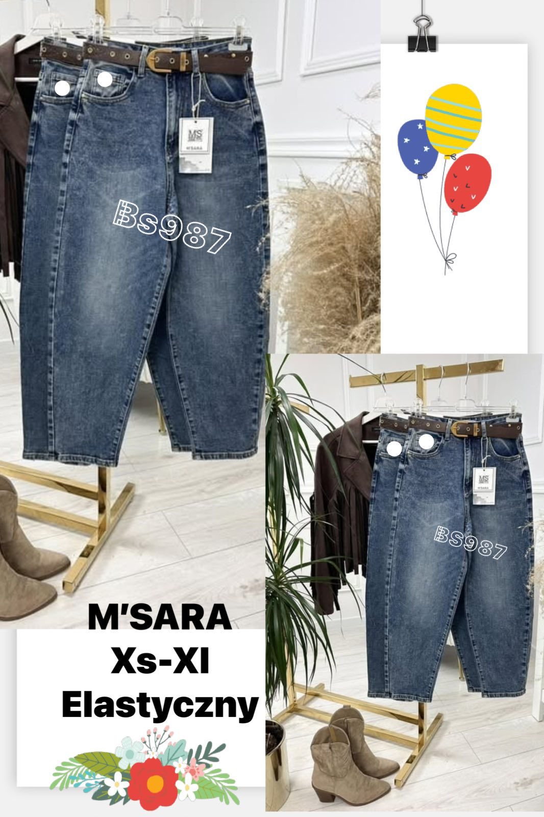 Jeansy Damskie , Size xs-xl,paczka 10szt ,1kolor