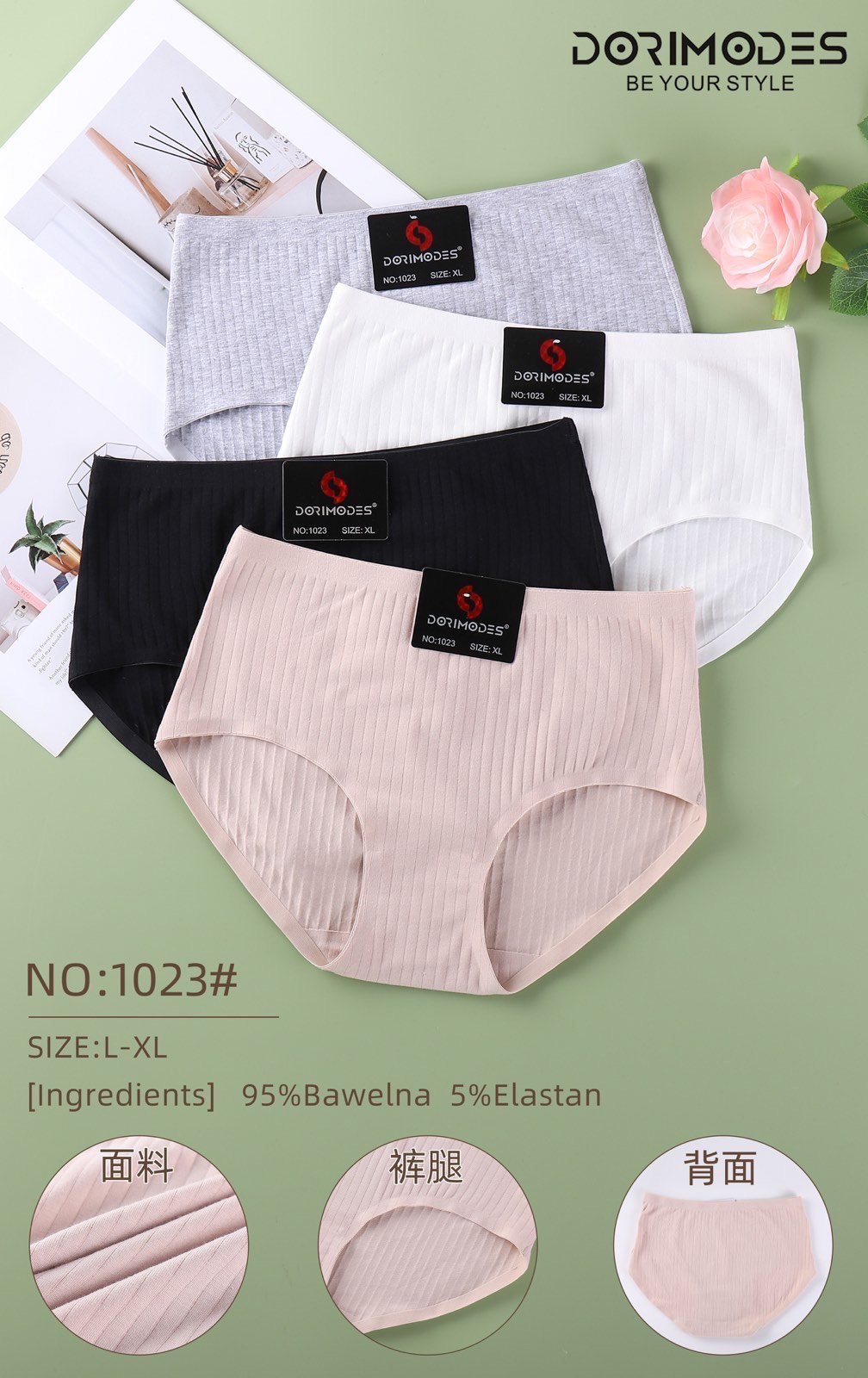 Majtki damskie , Size L-XL, paczka 24szt ,mix kolor