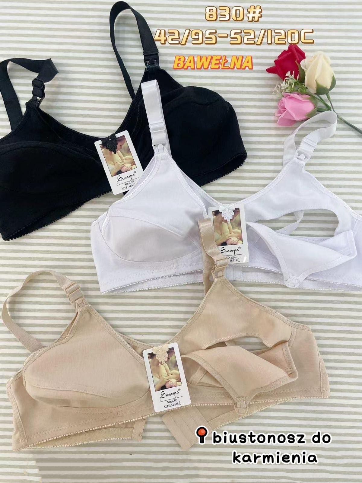 Biustonosz damskie, size 42-52,paczka 12szt ,1 kolor