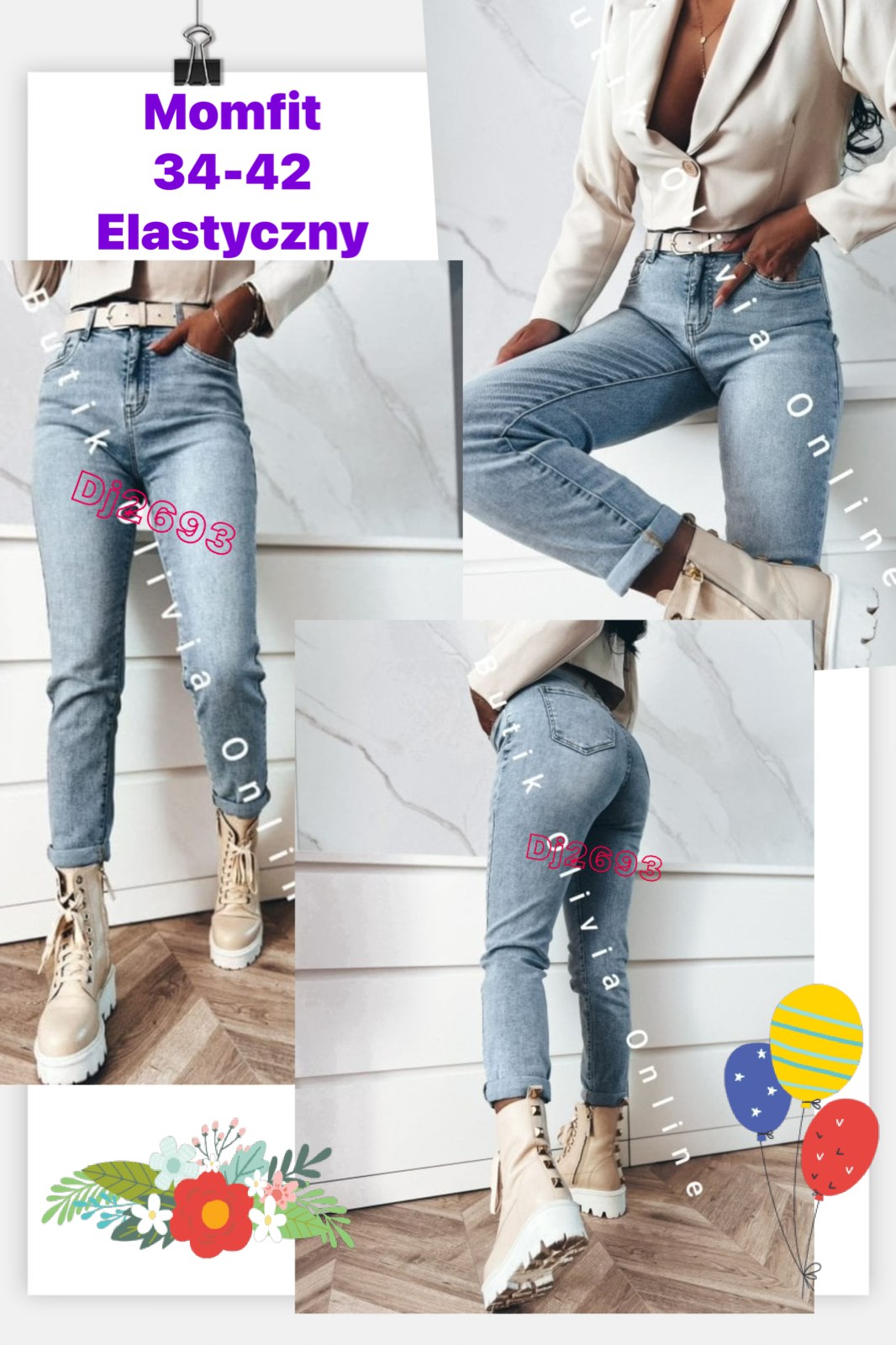 Jeansy Damskie , Size 32-42,paczka 10szt ,1kolor