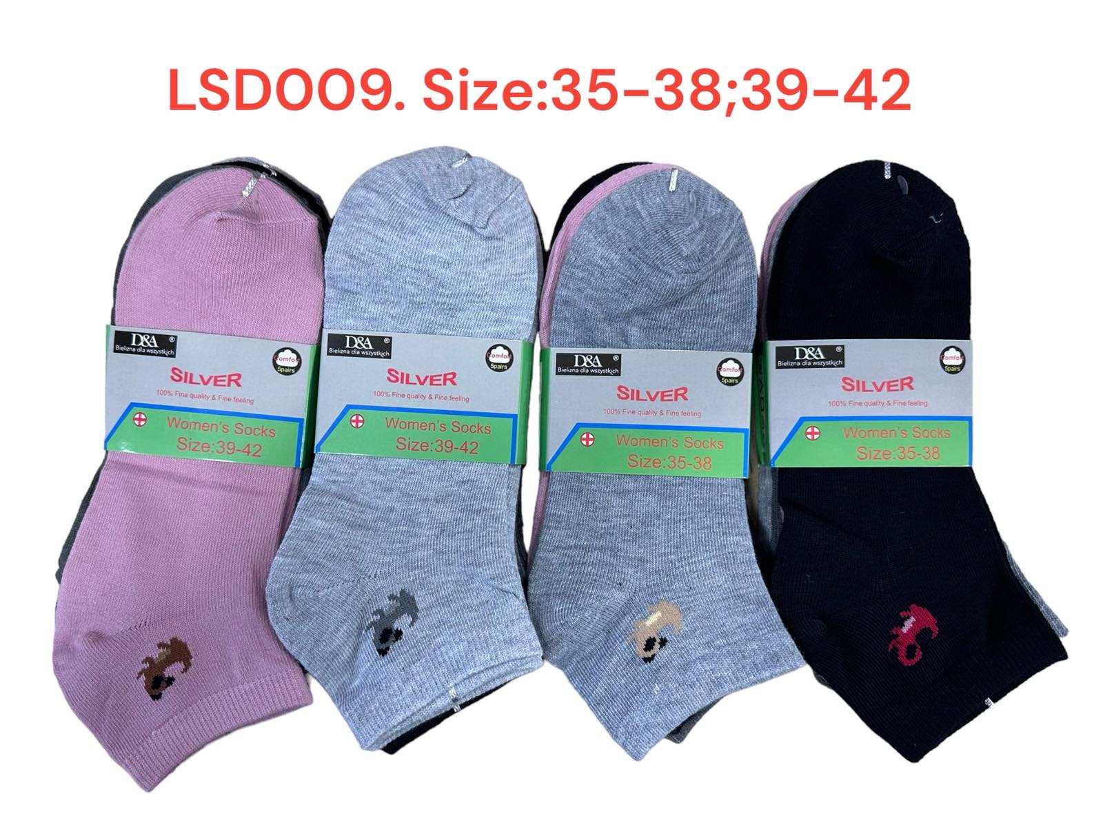 SKARPETY / STOPKI DAMSKIE .SIZE: 35-42, (40PAR/PACZKA) KOLOR JAK NA ZDZIĘCIU