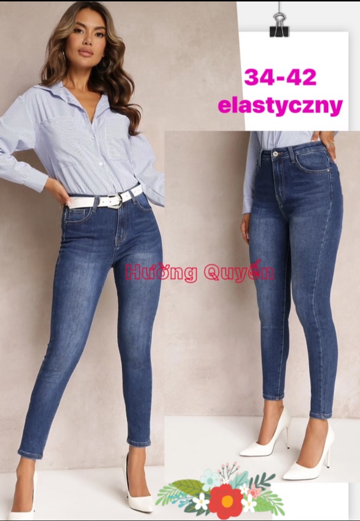 Jeansy Damskie , Size 32-42,paczka 10szt ,1kolor