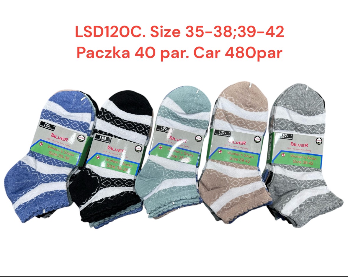 SKARPETY / STOPKI DAMSKIE .SIZE: 35-42, (40PAR/PACZKA) KOLOR JAK NA ZDZIĘCIU
