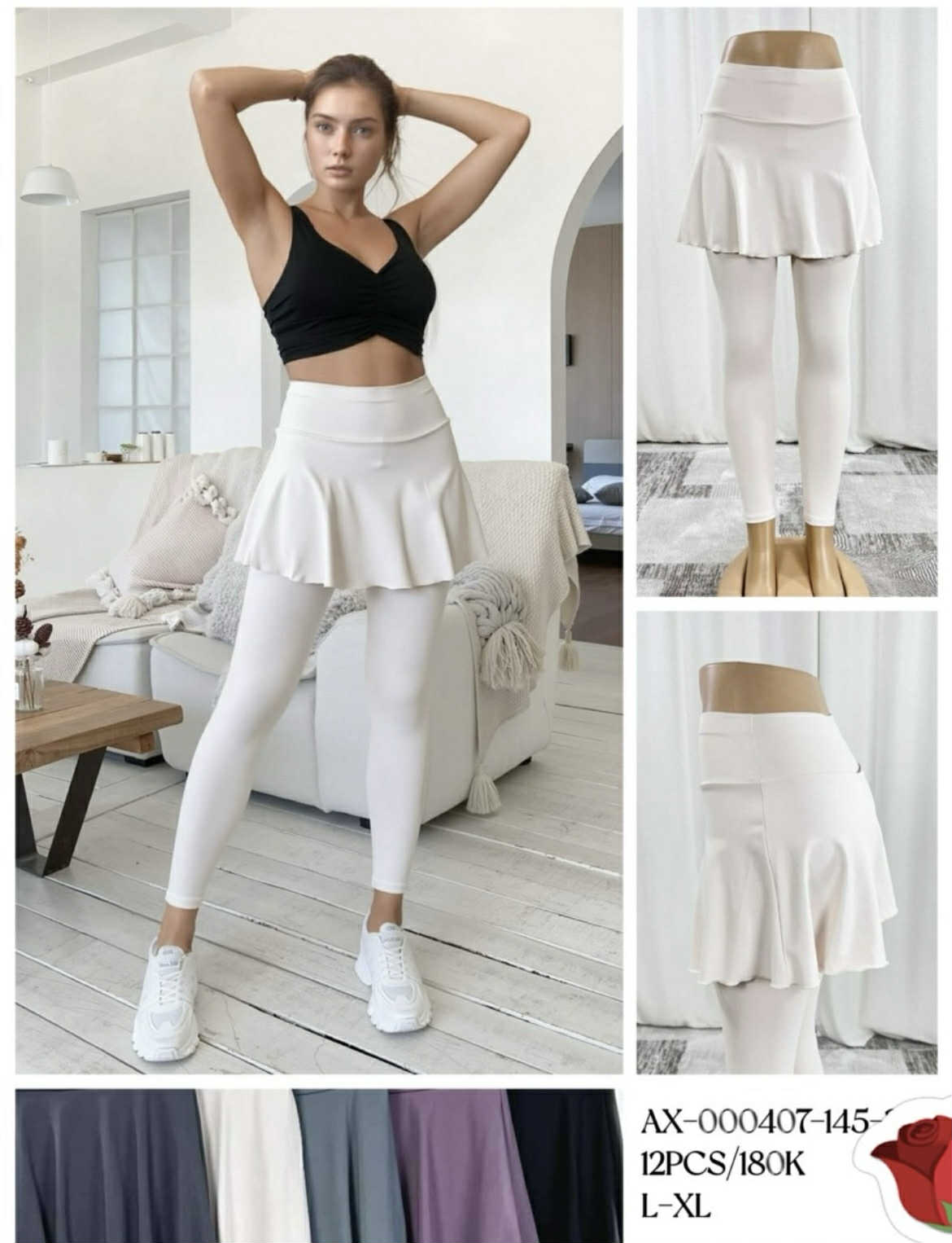 Legginsy Damskie , Size l-xl,paczka 12szt ,mix kolor