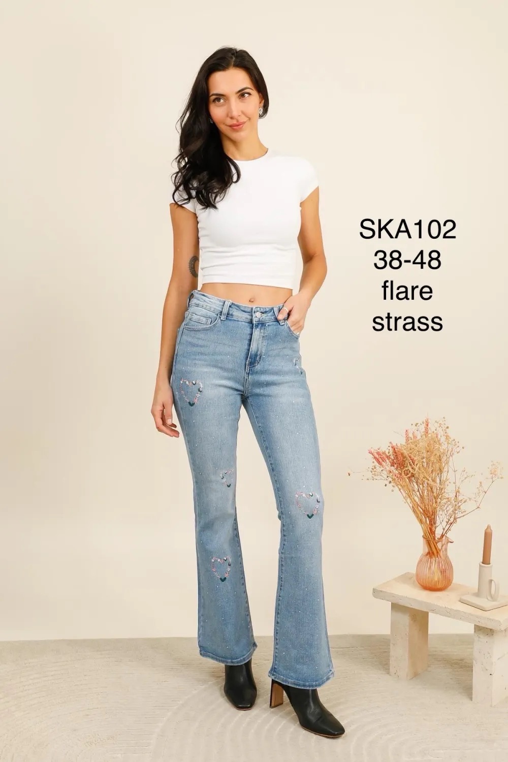 Jeansy Damskie , Size 38-48,paczka 10szt ,1kolor