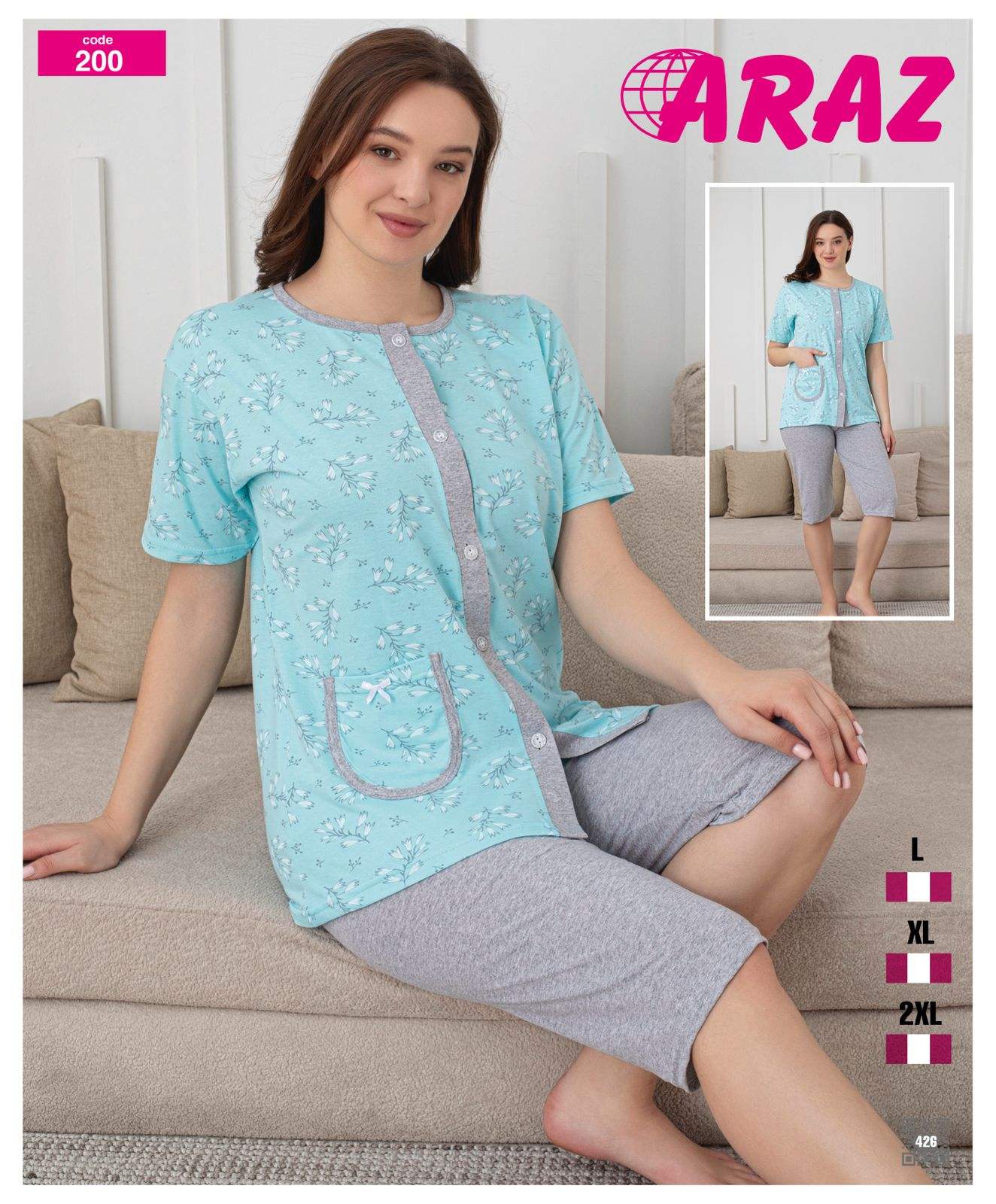 Piżama damskie tureckie,size l-2xl,paczka 12szt ,mix kolor