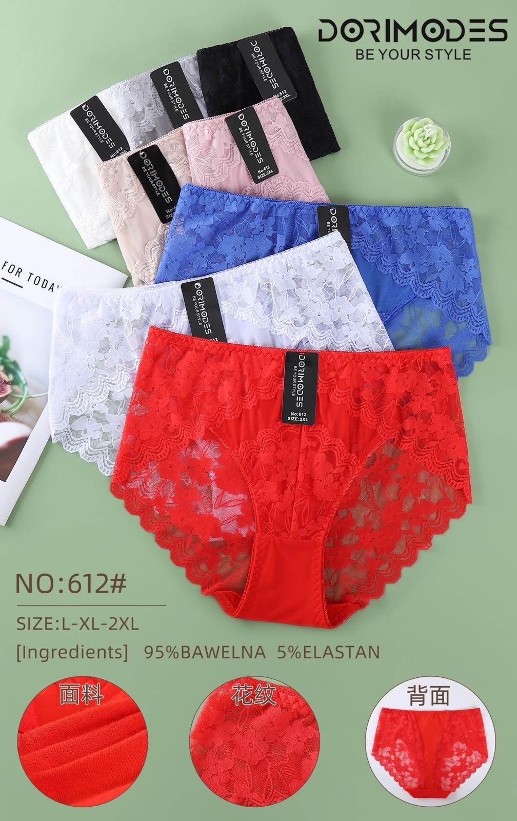 Majtki damskie , Size L-2XL, paczka 24szt ,mix kolor