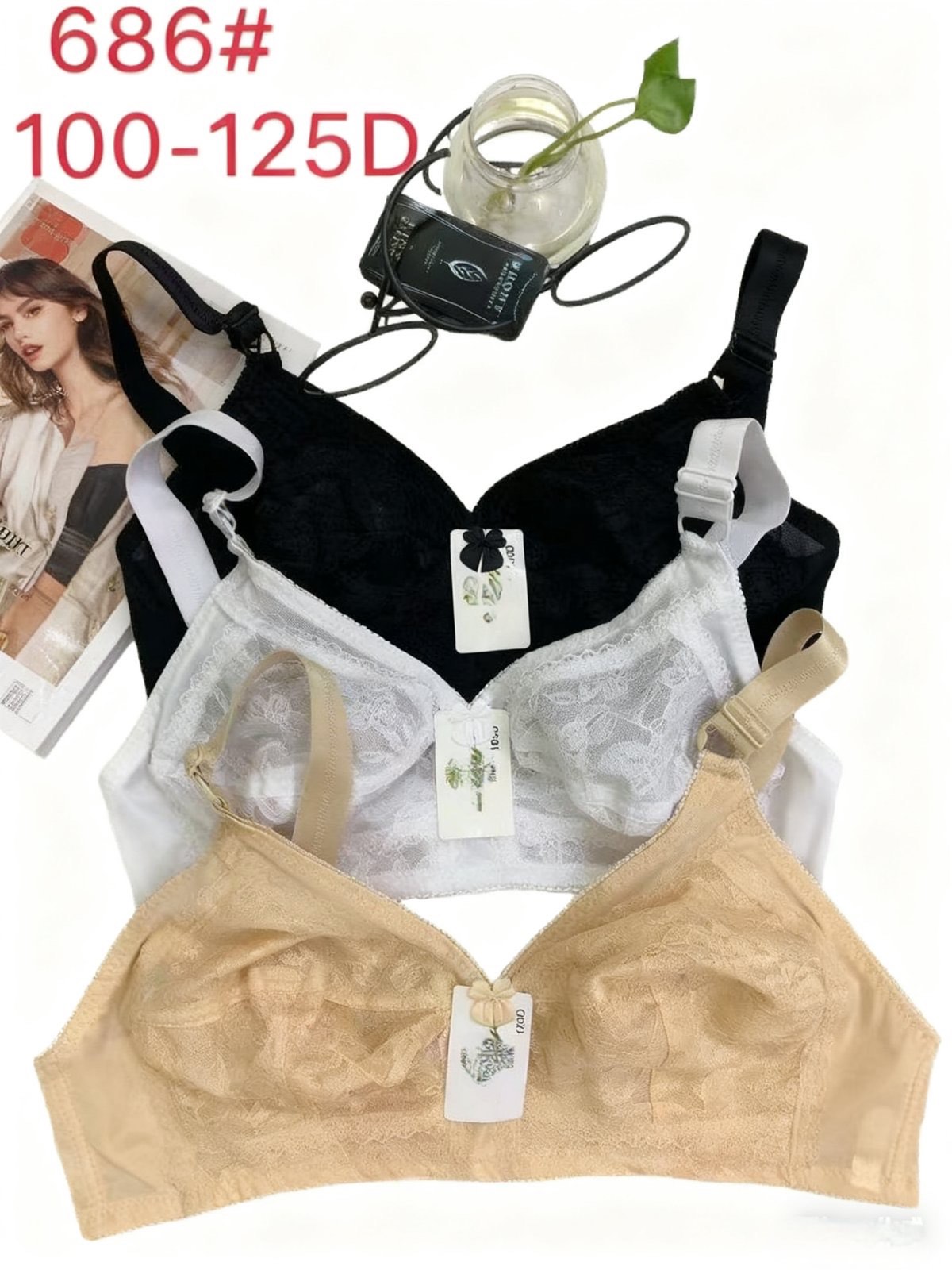 Biustonosz damskie, Miska D 100-125,paczka 12szt ,1 kolor