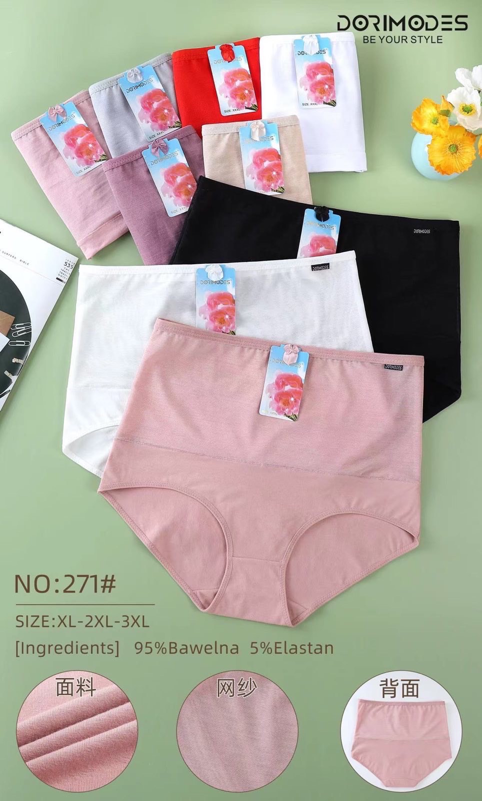 Majtki damskie , Size XL-3XL, paczka 24szt ,mix kolor