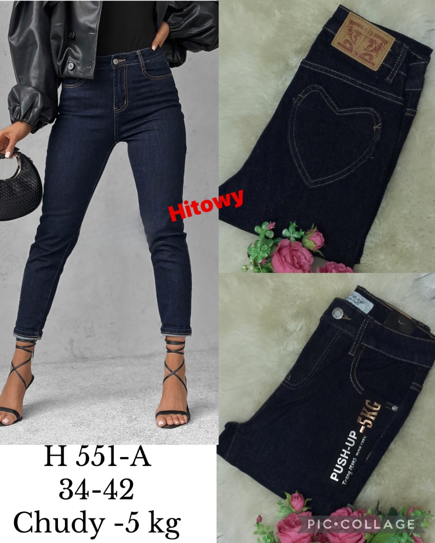 Jeansy damskie , Size 32-42, paczka 12szt ,1kolor