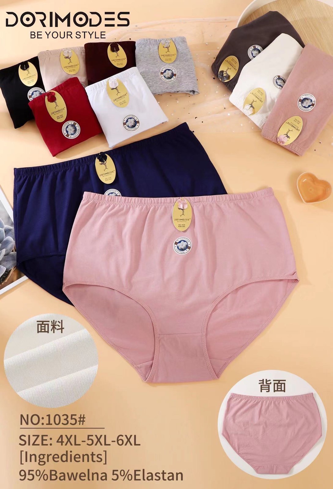 Majtki damskie , Size 4xl-6xl, paczka 24szt ,mix kolor