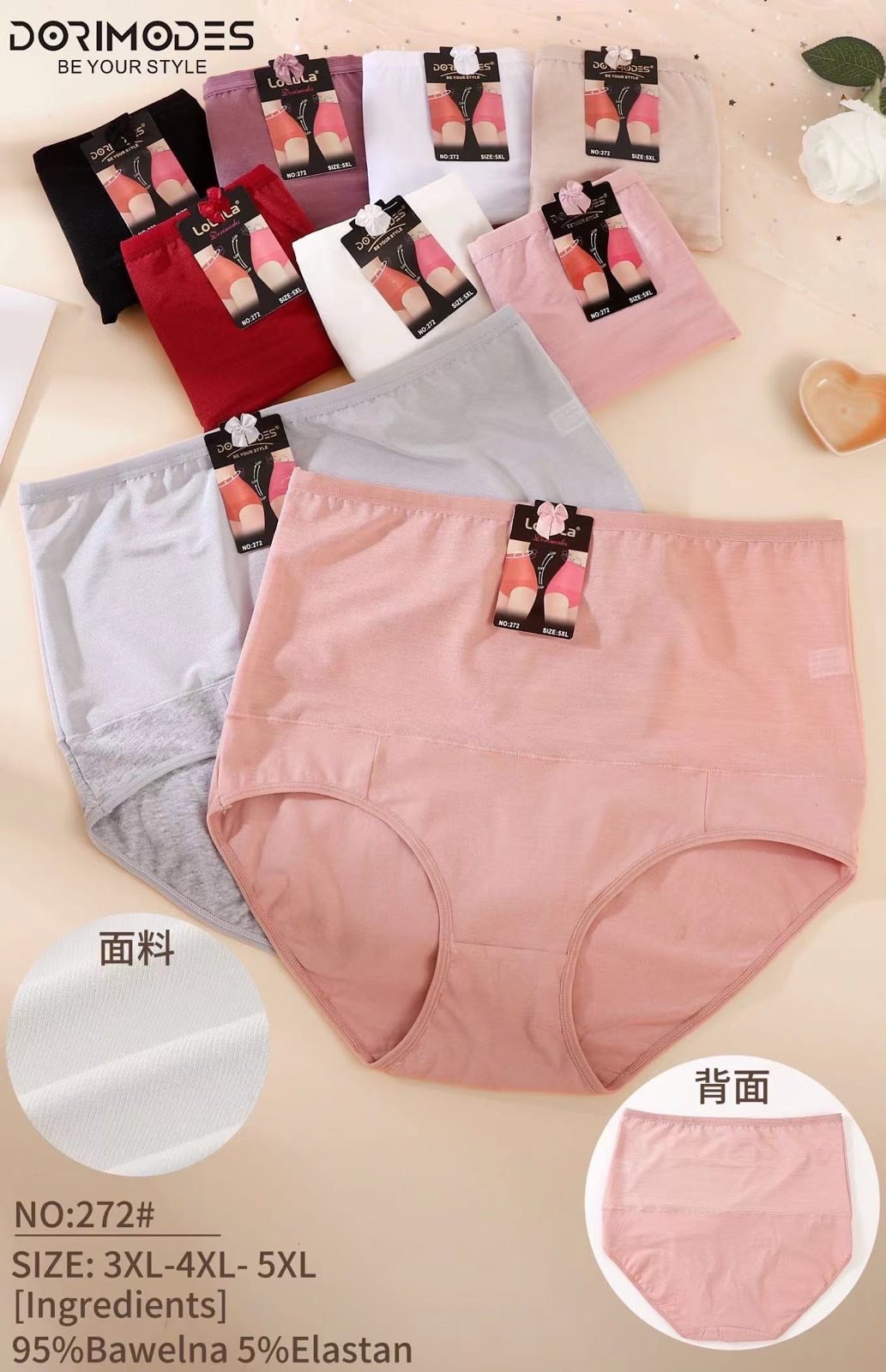 Majtki damskie , Size 3XL-5XL, paczka 24szt ,mix kolor