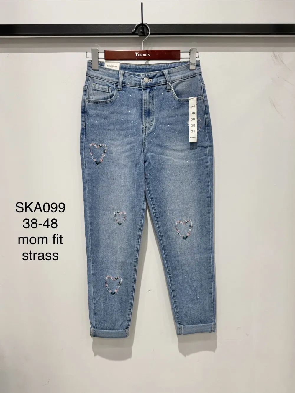 Jeansy Damskie , Size 38-48,paczka 10szt ,1kolor