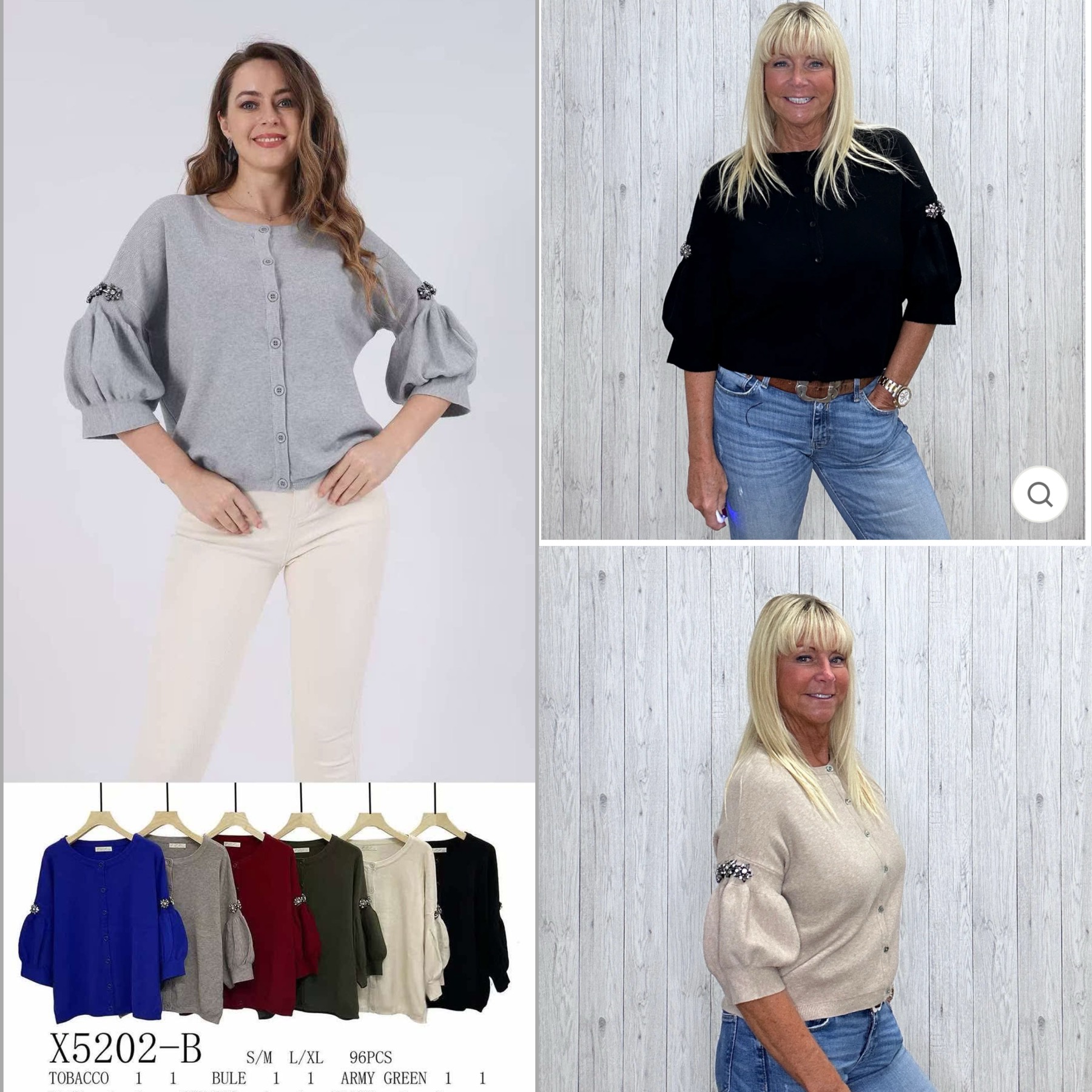 Swetry Damskie wloskie, Size s/m-l/xl, paczka 10szt ,mix kolor