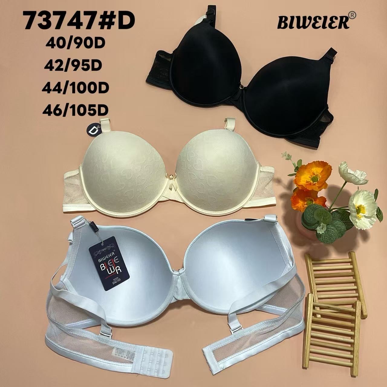 Biustonosz damskie, Miska  D 40-46, paczka 12szt ,1kolor