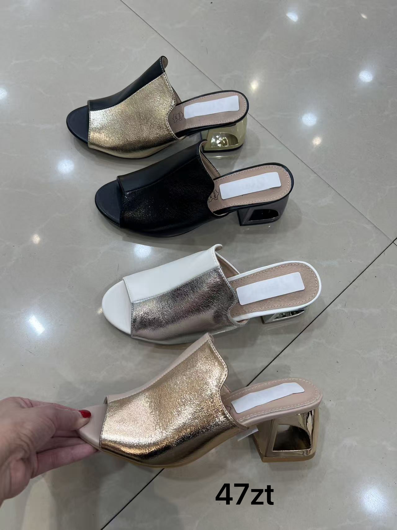 Klapki na Obcasie Damskie (36-41, 12par)