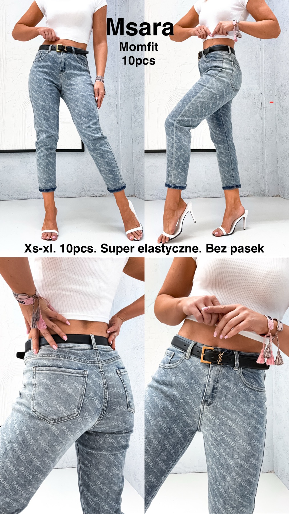 Jeansy damskie , Size xs-xl, paczka 10szt,1kolor