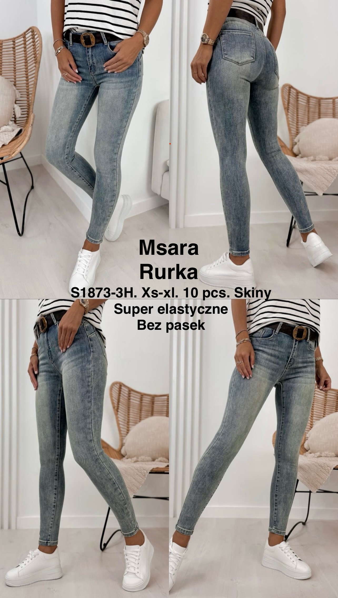 Jeansy damskie , Size sx-xl ,paczka 10szt,1kolor