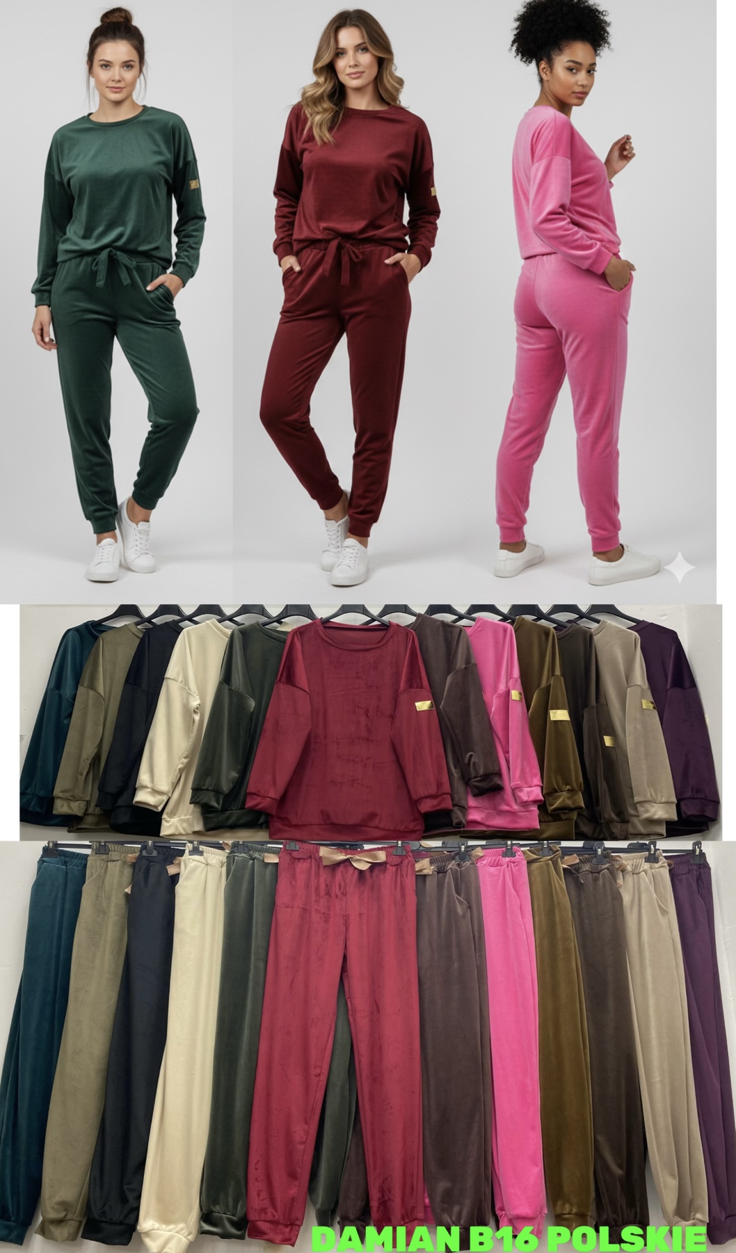 Komplety Damskie WŁOSKA , Size uni, paczka 6szt ,mix kolor