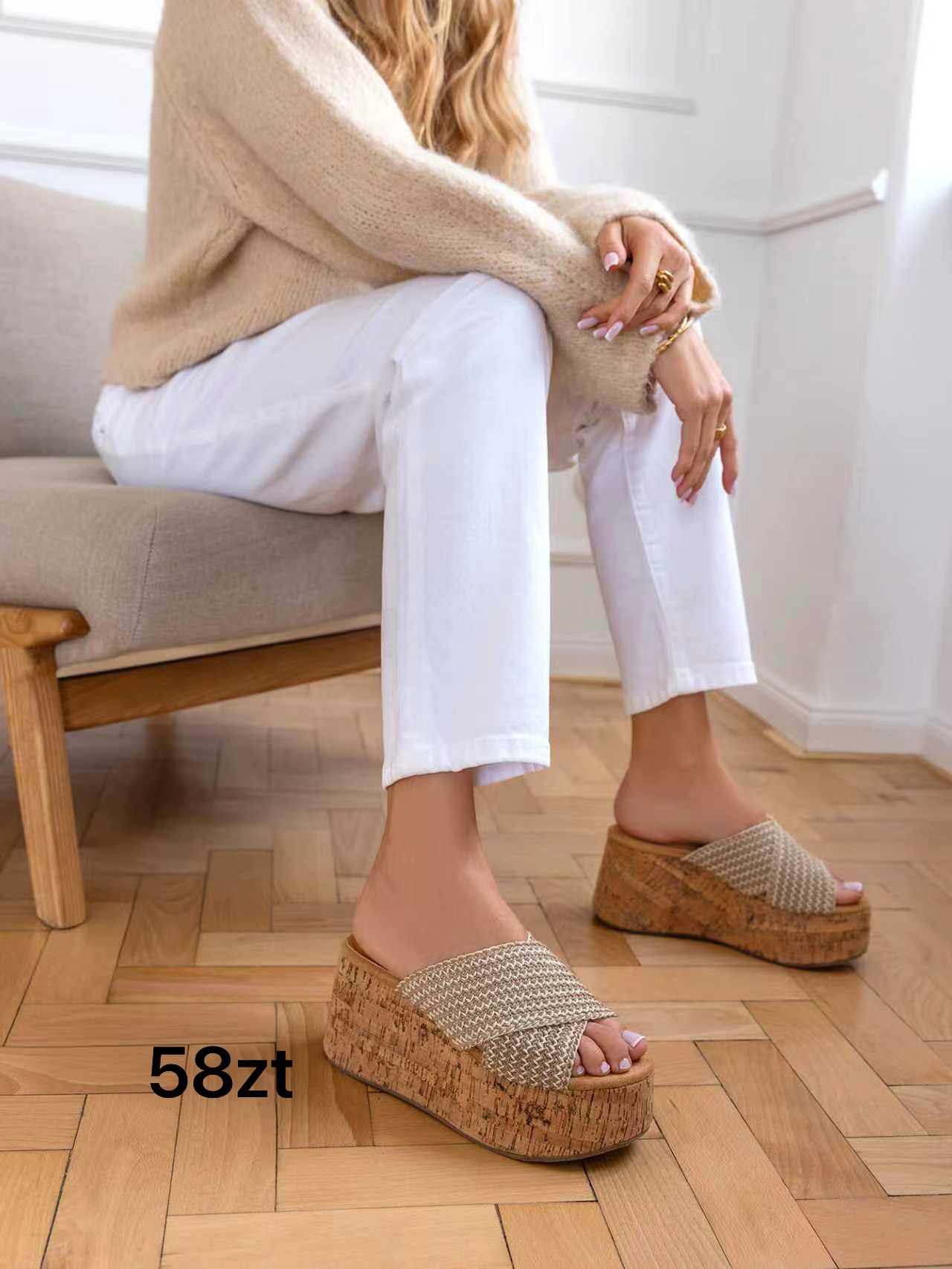 Klapki na Koturnie Damskie (36-41, 12par)