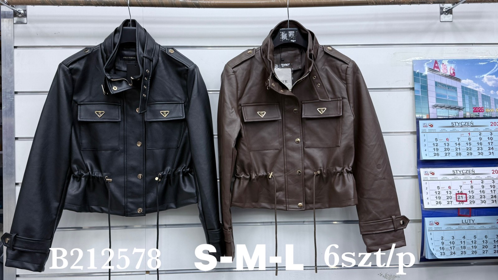 Kurtki skórzane Damskie , Size s-l, paczka 6szt ,1kolor