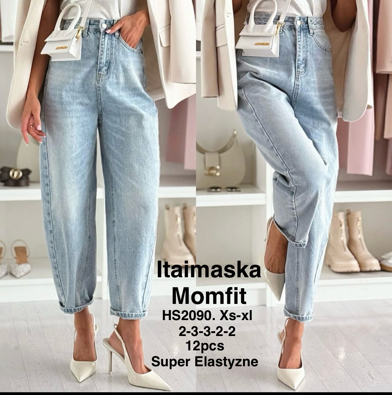 Jeansy damskie , Size xs-xl, paczka 12szt,1kolor